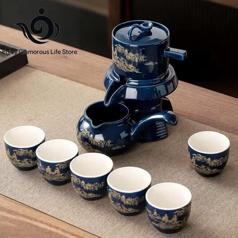 Stone Grinding Automatic Kung Fu Tea Set Household Simple Pot Cup Ceramics