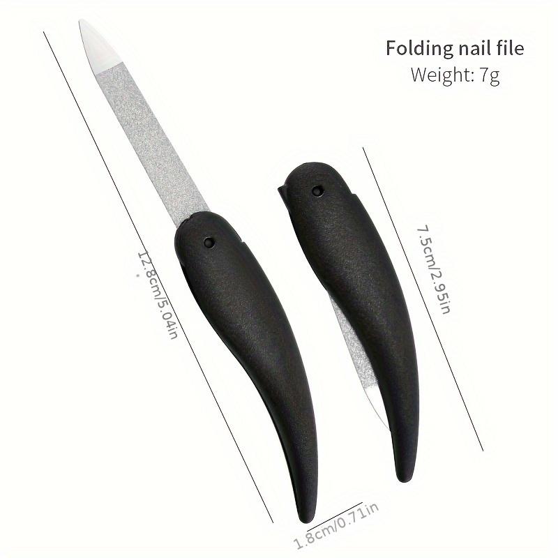 5 pcs/set Little Fish Folding Nail File Washed and Polished Manicure File Double Sided Frosted Abs Plastic Material Nail Art Too