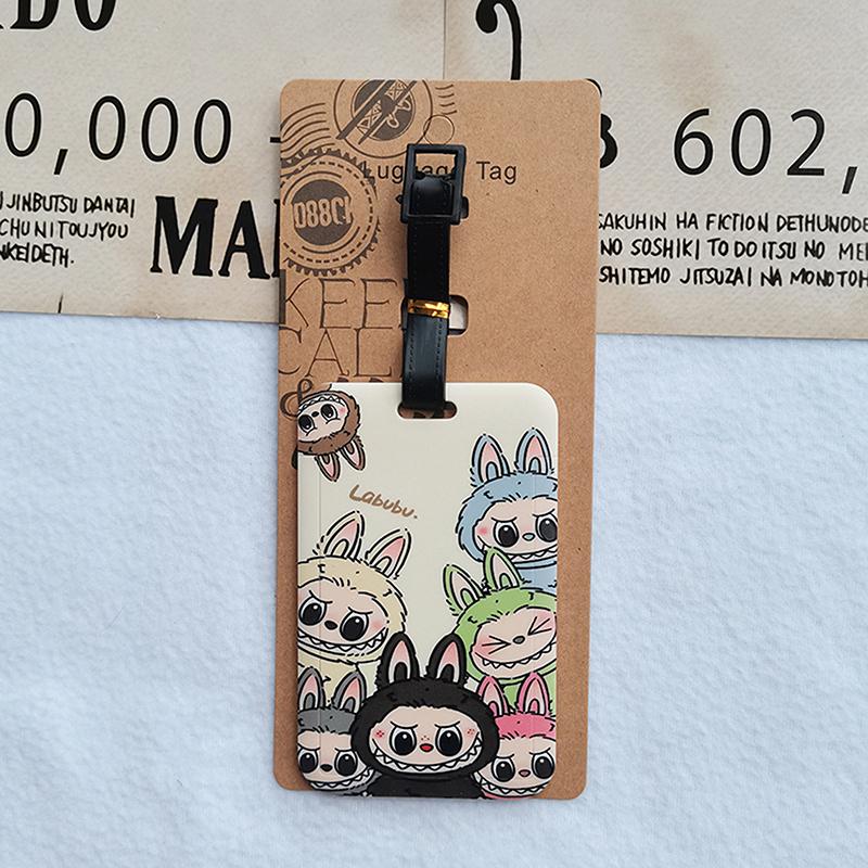 Cartoon  Labubu Travel Luggage Tags Cute Suitcase Hangings Decoration Portable Luggage Consignment Identification Tags
