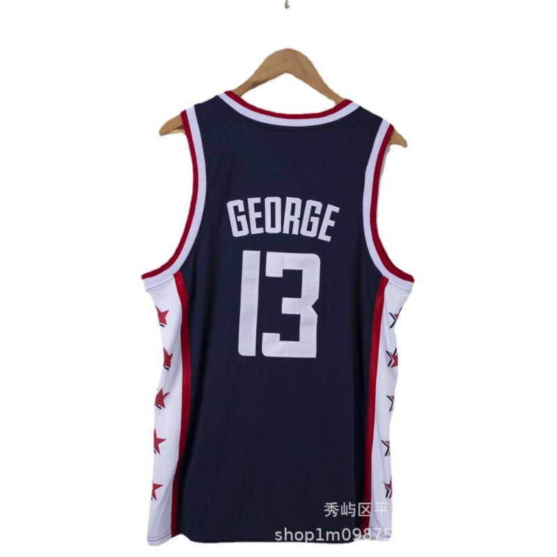 Embroidered NBA Clippers Jersey Paul George 13 Basketball Uniform Shirt Men Women Sportswear