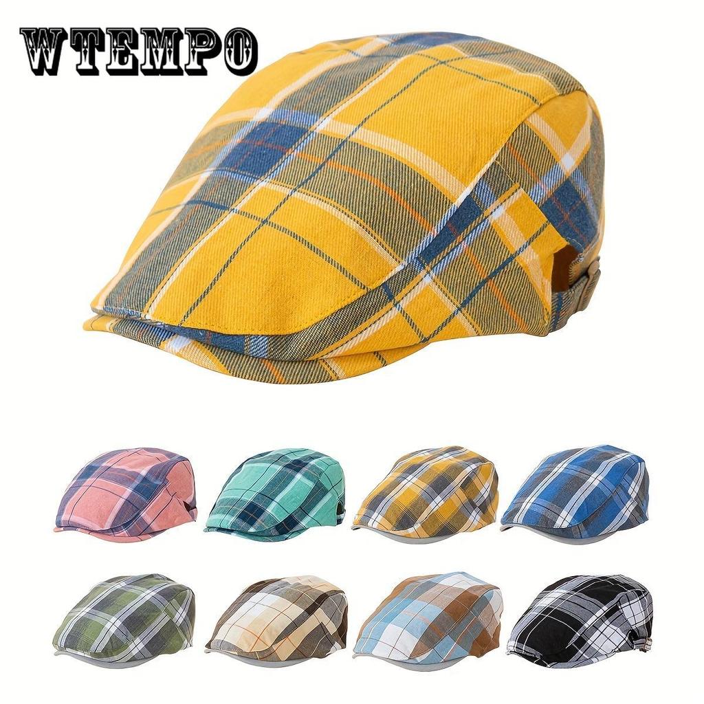 1 stk Unisex Rutete Avisgutthelse, Cabbie-hatt, Gatsby-hatt, Ideelt valg for gaver