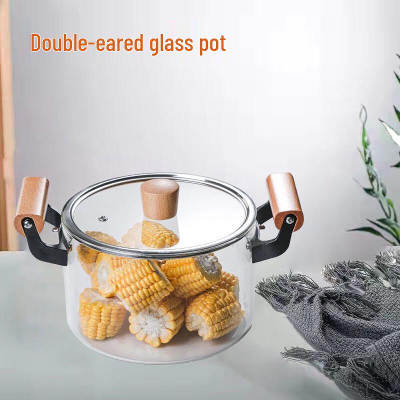 ZISIZ 5.5L Double-Handled Glass Stew Pot