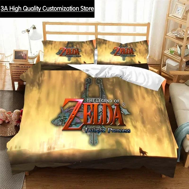 Z-Zelda Pattern Quilt Cover Pillowcase Bedding Two or Three Piece Set Multi Size Comforter Set Duvet Cover Bedding Sets