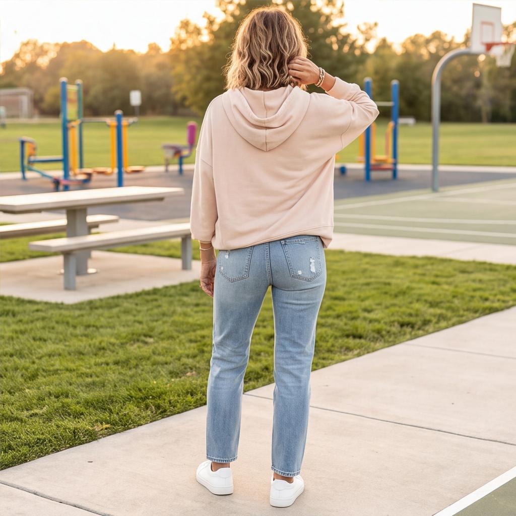 Women's Casual Pullover Hoodie, Loose Fit, Drop Shoulder, Color