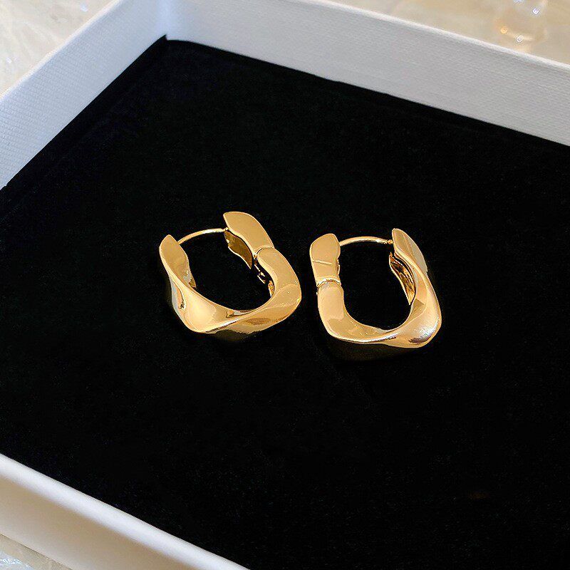 Fashion Multilayer Ring C- Shaped Stud Earrings for Women Minimalist Minority Design Earrings Fashionable Earrings Accessible Luxury Fancy