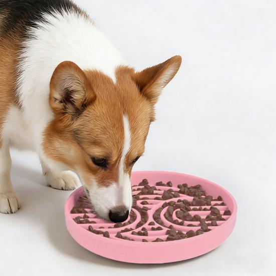Slow Feeder Dog Bowl Silicone Dog Food Dish Puzzle Toy Slow Feeding Bowl to Prevent Gulping Choking And Bloating for Dogs And Cats