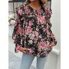 Printed Shirt Female Temperament Long-sleeved Shirt Blouse