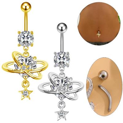 Herz Zirkon Bauchnabelringe Edelstahl Schmetterling Bauchnabelring für Frauen Bauchnabelpiercing Körperschmuck