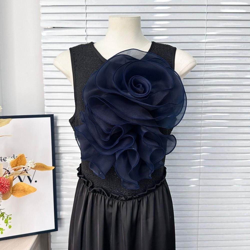 Neue mehrlagige Chiffon-Rosenblume DIY-Falten 3D-Brustblume bauschig handgefertigte Kleiderdekoration Corsage