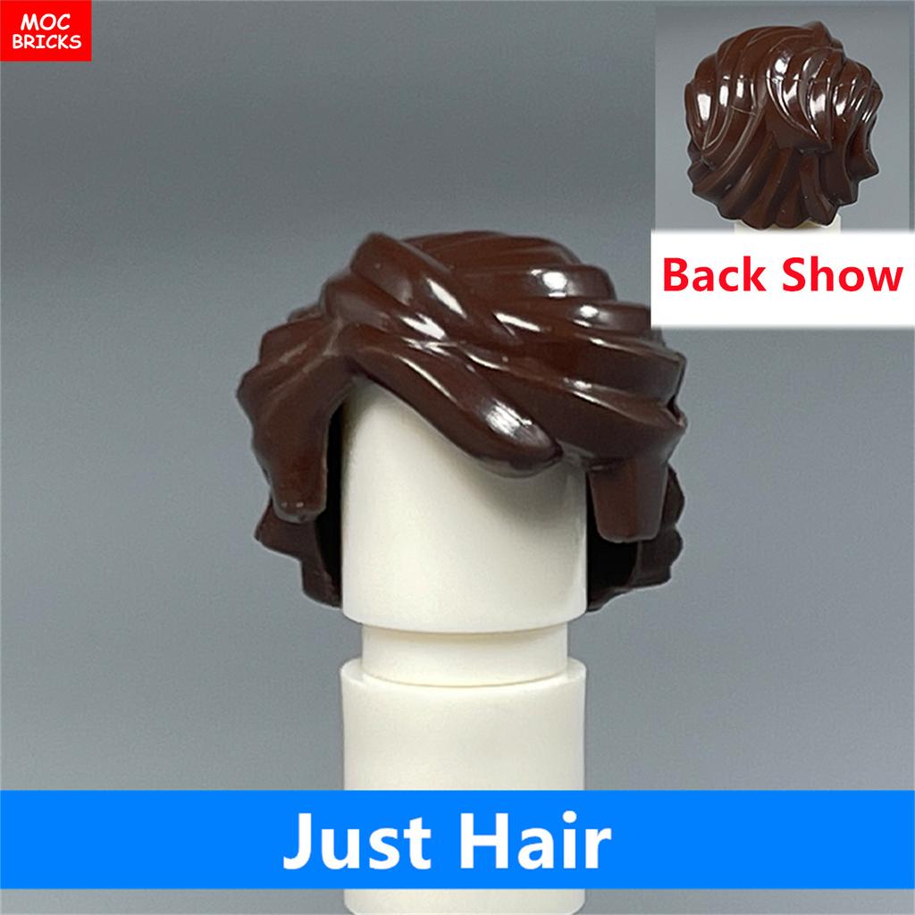MOC Bricks 4cm Figure Body Wear Male Boy Fire Brown Hairs Assembled Building Blocks Educatinal Plastic Toys