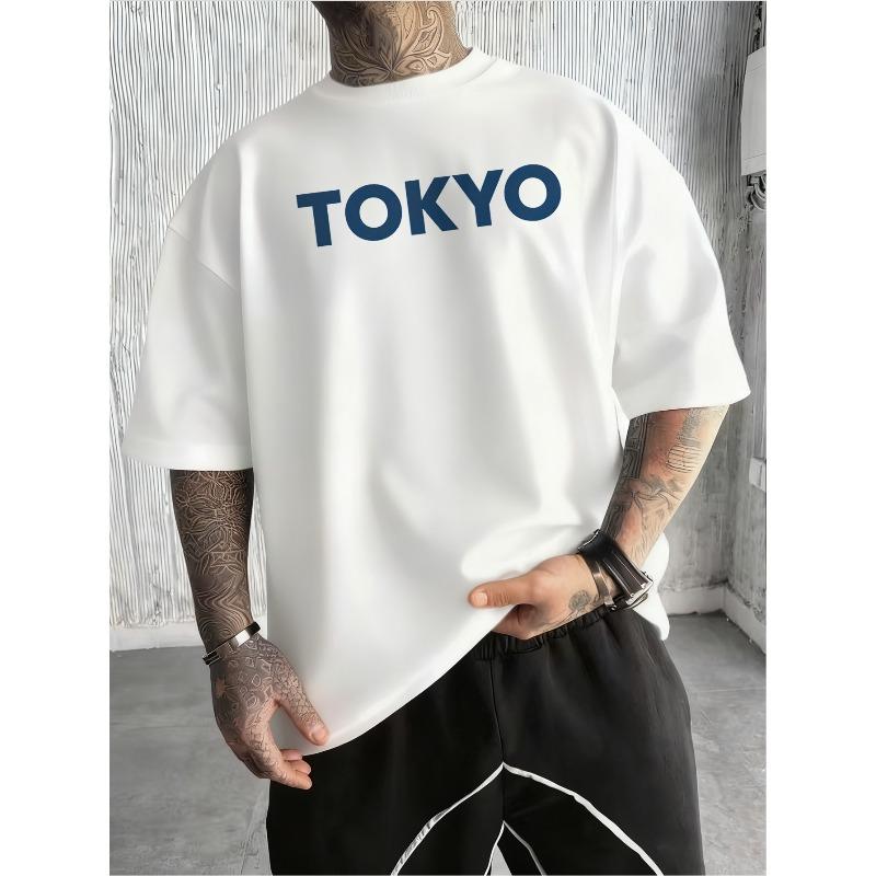 European Sizes Men's Tokyo Wave T-Shirt, Kanagawa Graphic Print, Edgy Japanese Streetwear Top, Quick Dry Loose Fit Breathable Tee