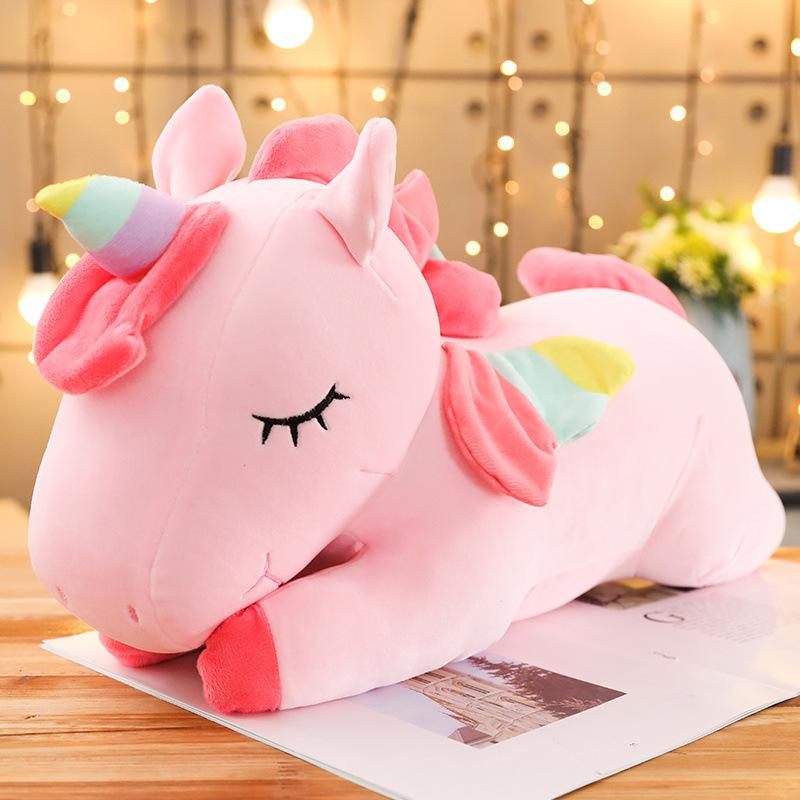 Cute Rainbow Horse Pillow Unicorn Doll Large Ragdoll Sleeping Pillow Ins Girl Heart Doll