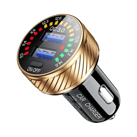 USB Charger with Voltmeter Scale Display Fast Charging Heat-resistant QC3.0