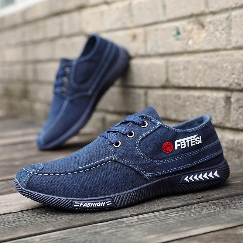 ****** and Autumn New Korean Version ** Denim Lace-up Canvas Shoes Breathable Casual Non-slip Wear-resistant Old ******* Cloth Shoes Men's Shoes S59