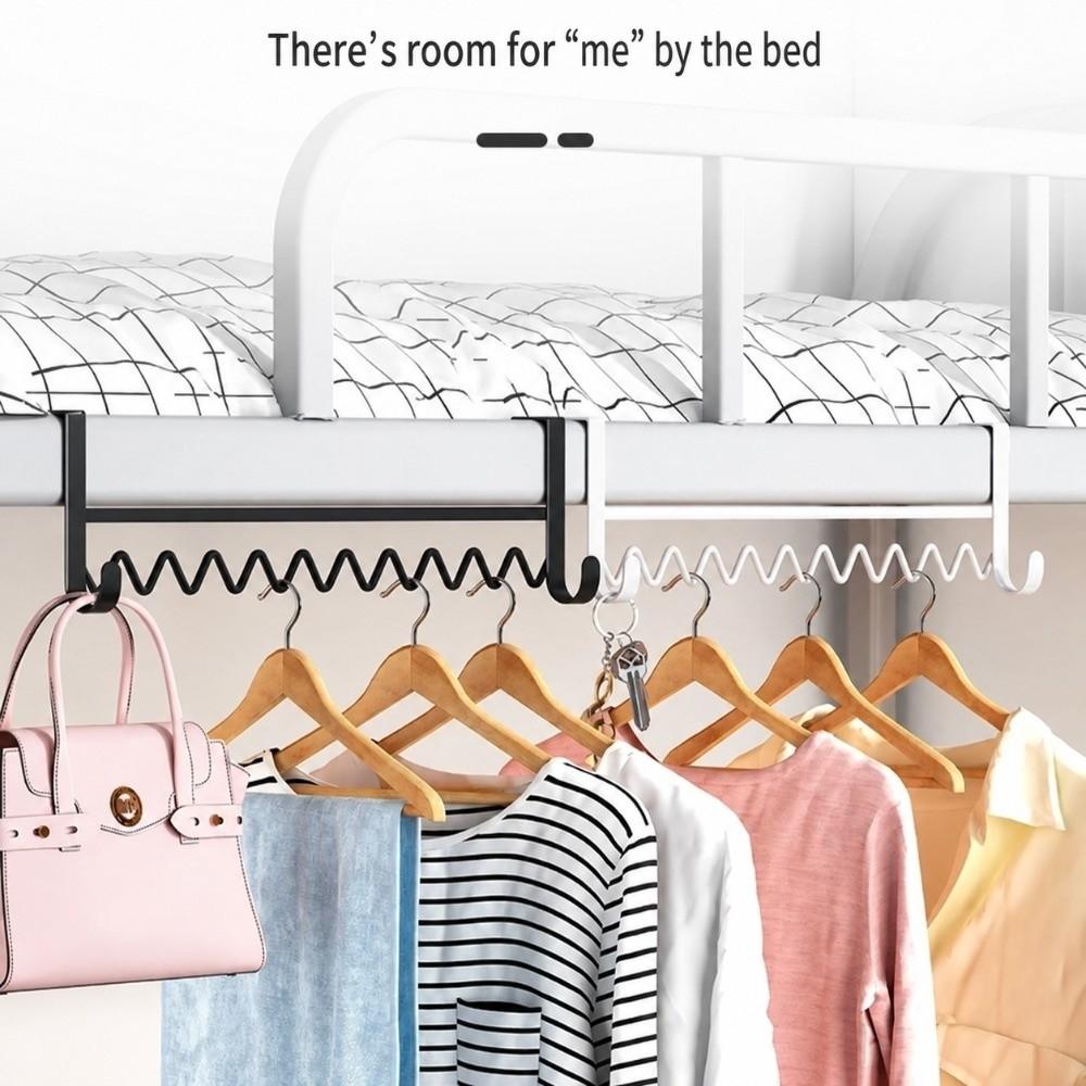 Wave Shape Dorm Hanging Rack Carbon Steel Over Bed Rail Hanger Bunk Bed Hanging Hook  Dorm Storage