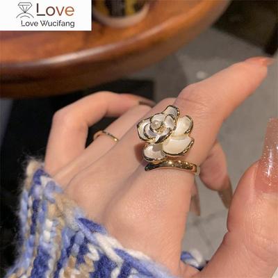 Yeni İnci Beyaz Gül Çiçek Açık Yüzük Kadın Kişilik Moda Zarif Basit Yüzük Düğün Takı Doğum Günü Hediyesi