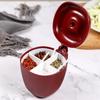 Apple-Shaped Multi-Compartment Seasoning Box,4-in-1 Kitchen Spice Container with Spoons and Lids