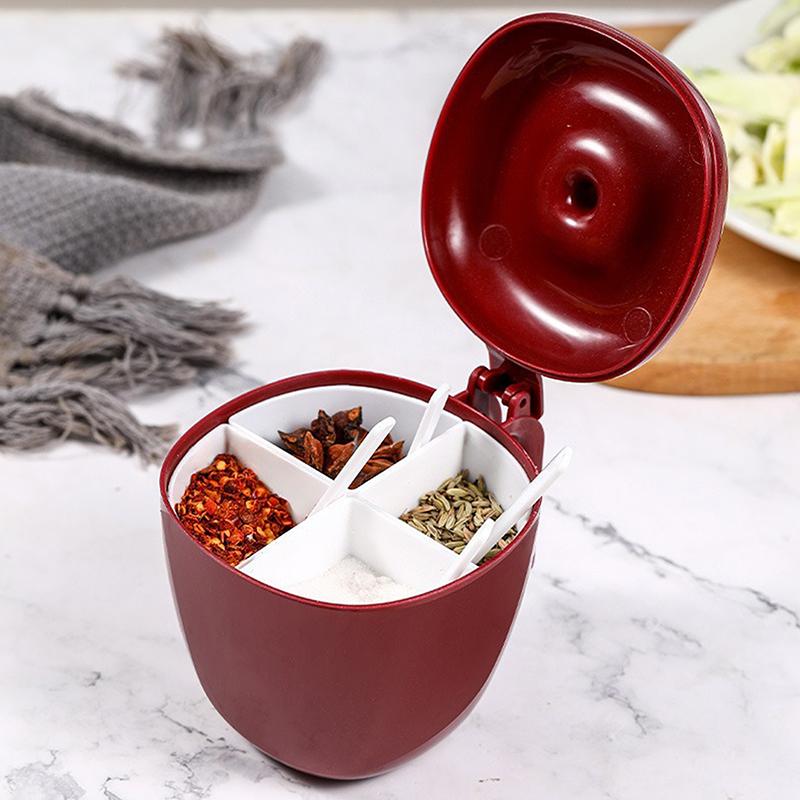 

Plastic Creative Seasoning Jar Container Spice Rack Organizer Outdoor Camping Seasoning Bottle Kitchen Gadget Set красный