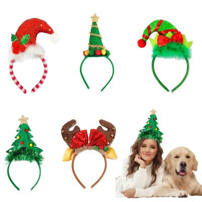 Tinsel Headband for Christmas Gifts Headwear Hair Hoop for Halloween Christmas Headpiece Party Supplies