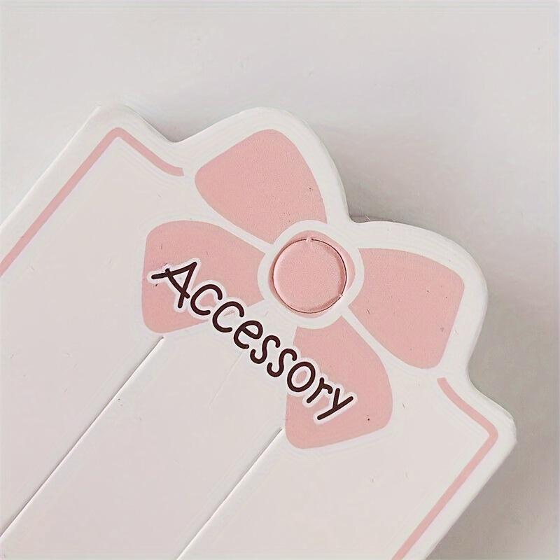 100 Stück Rosa Schleife Displaykarten mit 2-Loch-Design | Made in China Anhänger für Schmuck & Haarschmuck, Armbänder, Halsketten, Ohrringe