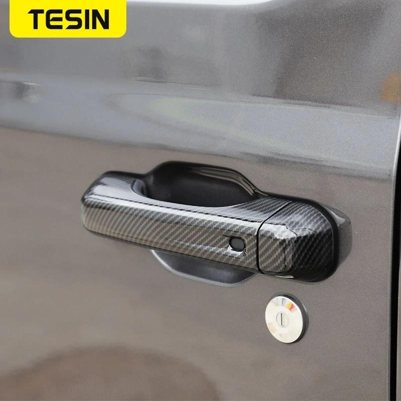 TESIN For Jeep Wrangler JL 2018+ Car Exterior Side Door Handle Tailgate Handle Decoration Cover Stickers For Jeep Wrangler JL