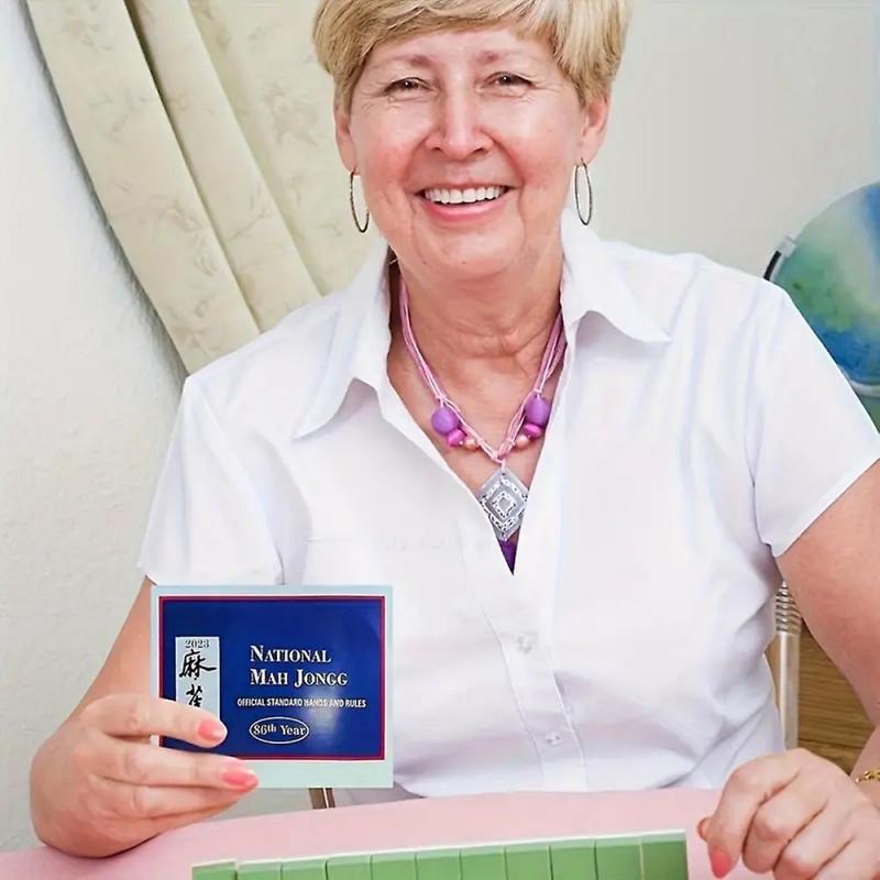 2023 Mah Jongg Scorecard Rules Card Foldable Durable Mah Jongg Rulebook for Mahjong Beginner