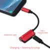 Schneller Metallkabelanschluss 2in1 Audiokonverter AUX Splitter Kopfhörerbuchse Typ-C auf 3,5 mm Adapter