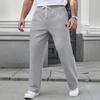 Spring and Autumn Men's Casual Waffle Pants Commuter Straight Versatile Solid Color Straight Pants