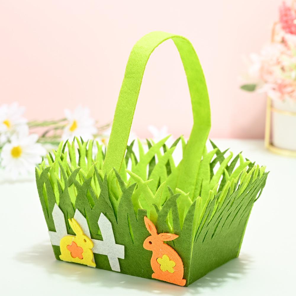 Easter Egg Basket Colorful Kids Easter Basket Felt Gift Bag 3d Easter Tote Bag For Kids Party
