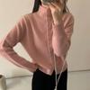 Soft Comfortable Stand-Up Collar Sweater Cardigan Women Simple Single Breasted Cardigans Coat Autumn Solid Knitted Outerwear