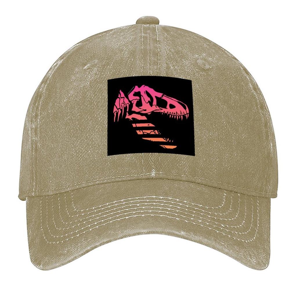 2026 Jurassic World T-Rex Dino Pink Gradient Skull Design Baseball Cap Designer Cap Winter Hat |-F-| Sports Cap Women's Men's