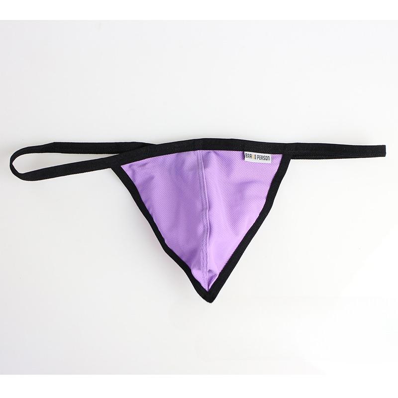 Men's Sexy Low-Rise Thong Solid Color High-Cut Thin Strap Seamless Breathable Body-Hugging Underwear