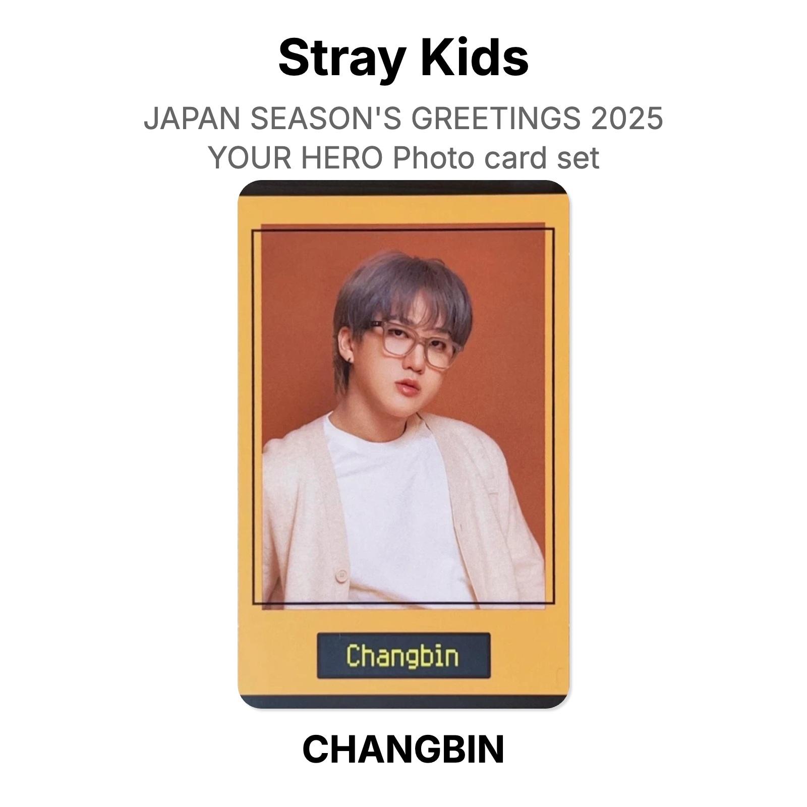 Stray Kids JAPAN SEASON S GREETINGS 2025 YOUR HERO Photo card set Official Photocard CHANGBIN