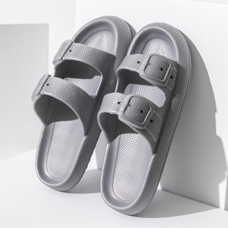 Fashion Shevalues New Women's Slippers With Adjustable Double Buckle Leisure Concise Women's Sandals EVA Platform Outdoor Beach Slippers