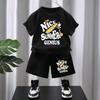 Summer Set Children's Letter Cartoon Printed T-shirt and Shorts