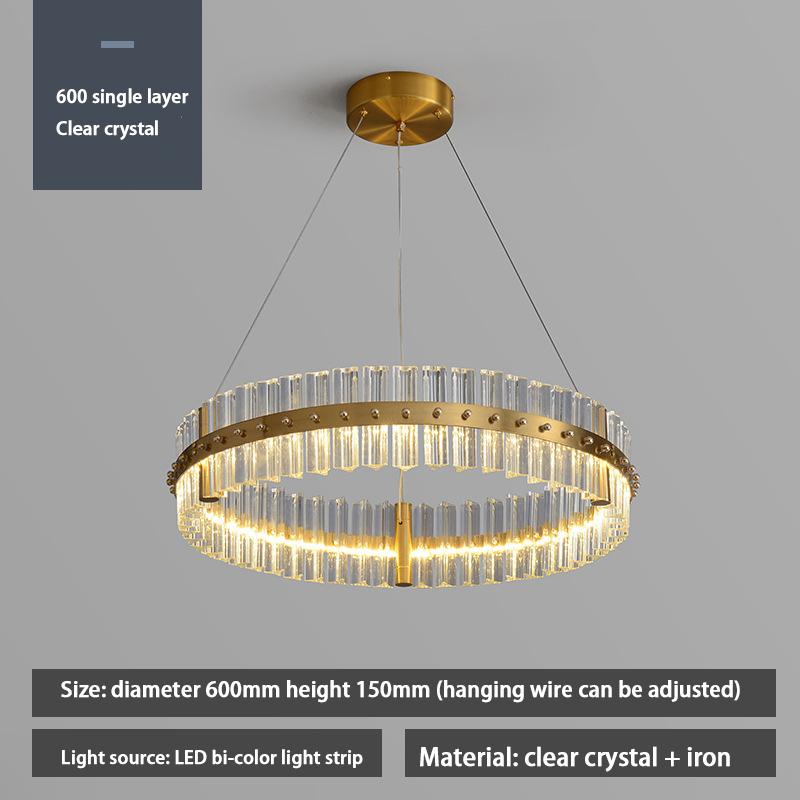 Modern LED Chandeliers for Living Room Ring Crystal Light Chandelier Dining Room Cristal Hanging Lamp Lustre Luminaires Fixtures