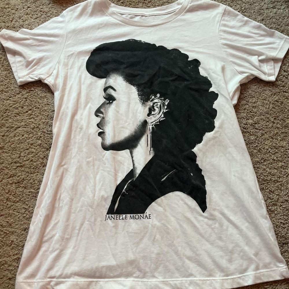 New Popular Janelle Monae White T-Shirt Cotton Full Size Unisex T-Shirt XXXXL