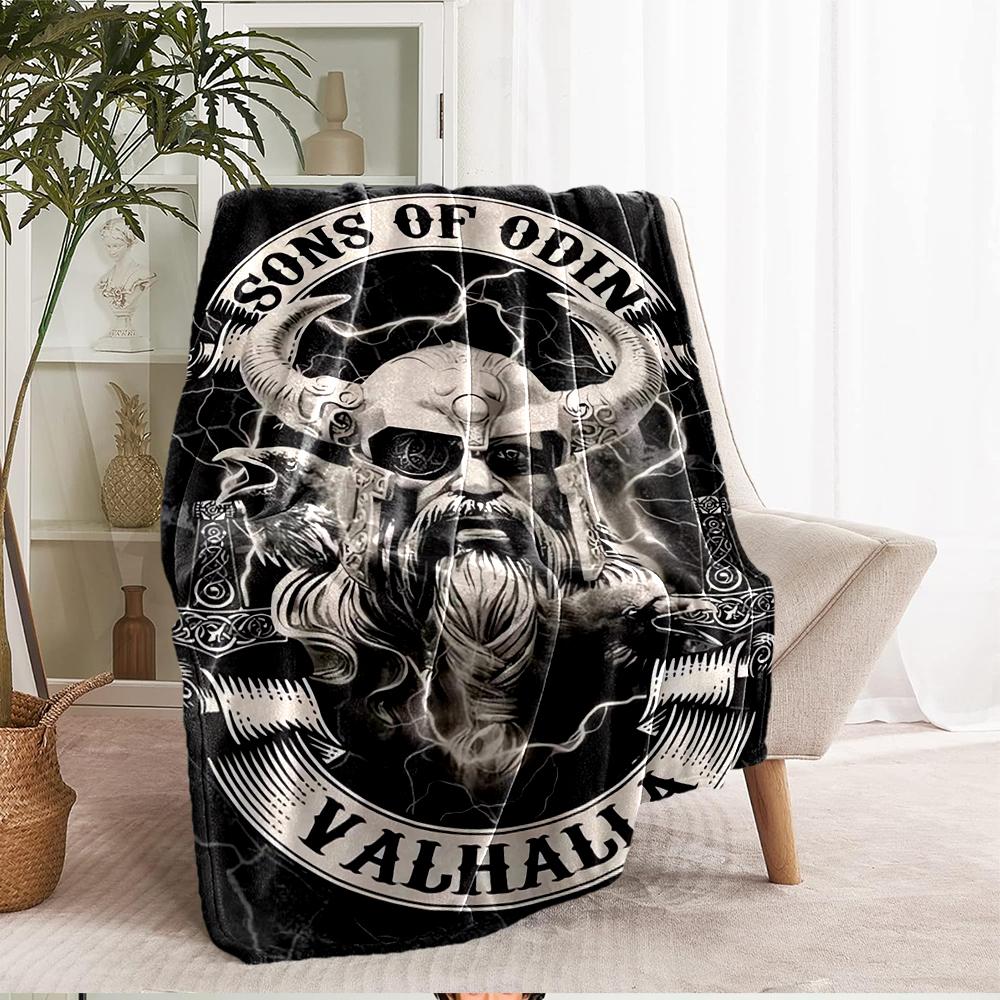 Viking Theme Printed Blanket - Perfect for Couch, Bed, Travel & Outdoor Use | Machine Washable, Cozy & Durable.