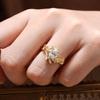 Luxury European and American Ins Jewelry, Wheat Ear Gold Ring, Niche Light Luxury High-end Zircon Ring