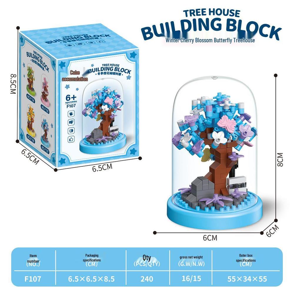 Pink Bear Balloon House Castle Building Set - Compatible with LEGO Blocks, Perfect Birthday Gift for Girls