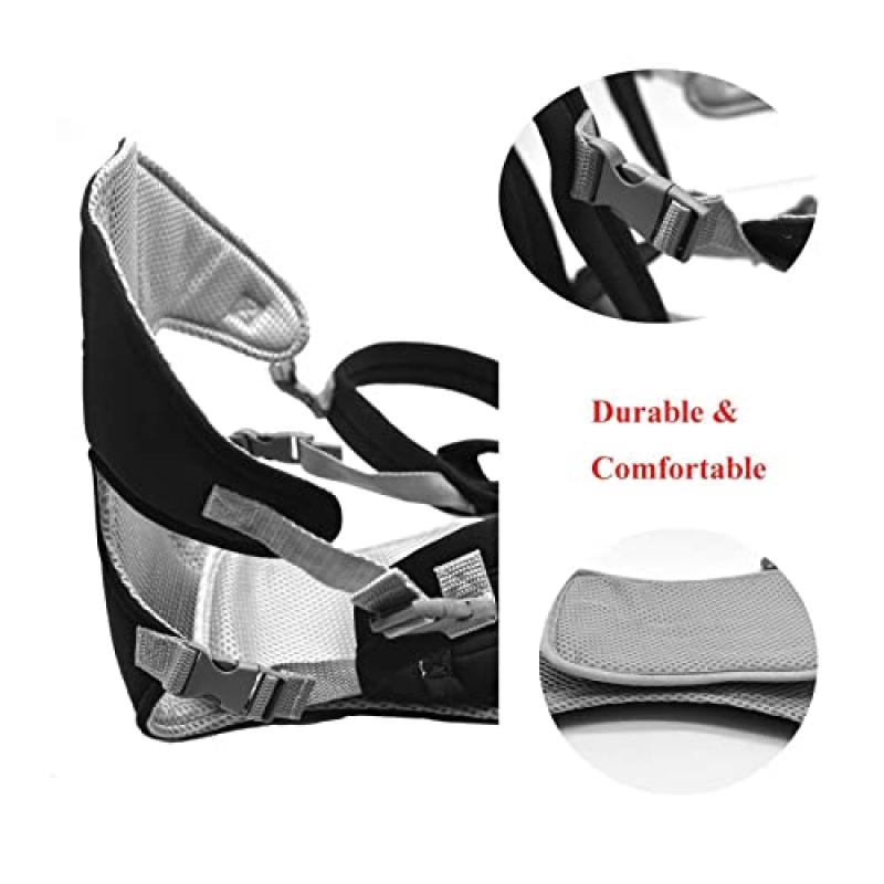 Xiuyer Baby Carrier, Adjustable & Breathable, Front & Back Carrier for Newborn to Toddler 3-10kg, Ergonomic Infant Sling (Black)