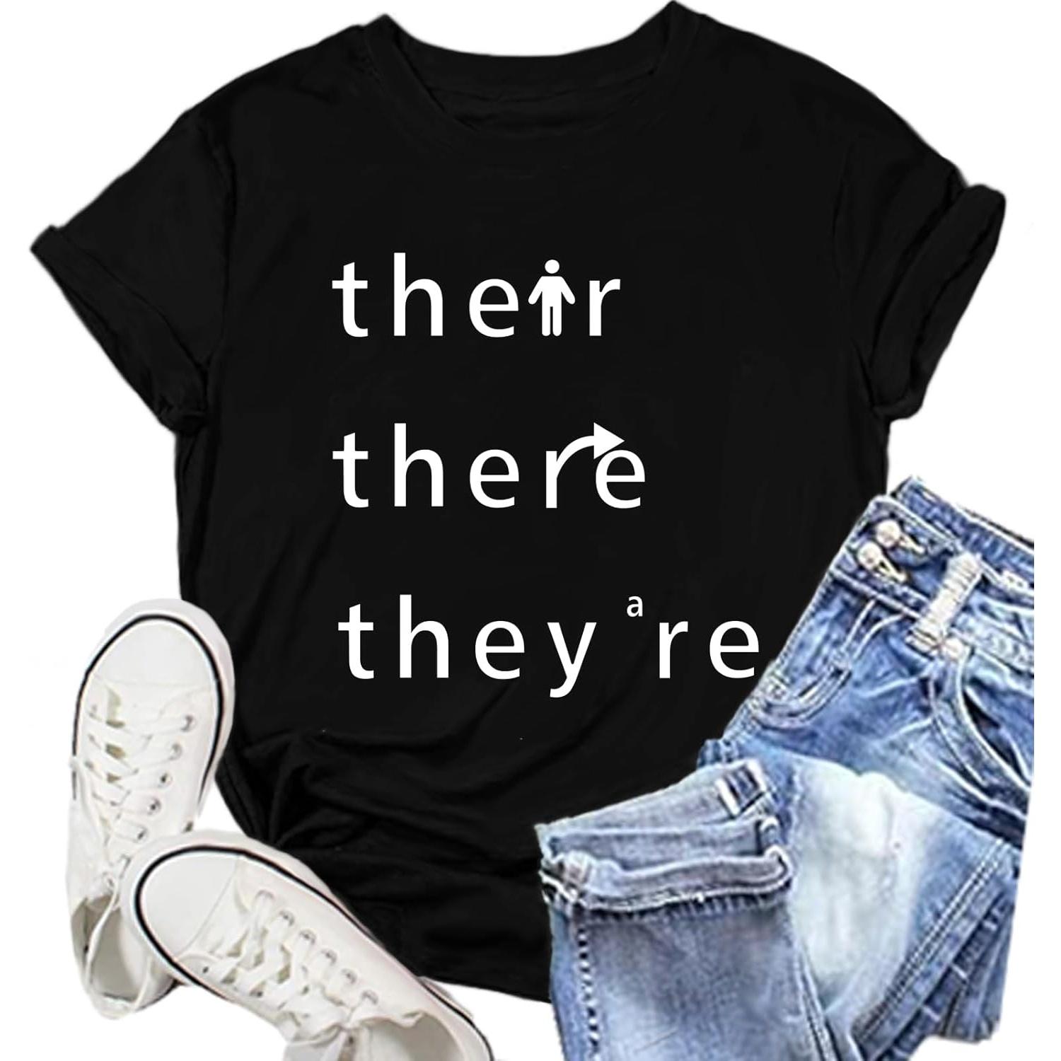 Teacher Shirts for Women English Grammar Teacher Tshirt Teaching Life Tee Tops S чёрный