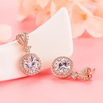 Solid 14k Rose Gold Color Fl Cut Diamond Earring For Females Aretes De Mujer Geometric Drop Earrings Gemstone Jewellry Orecchini