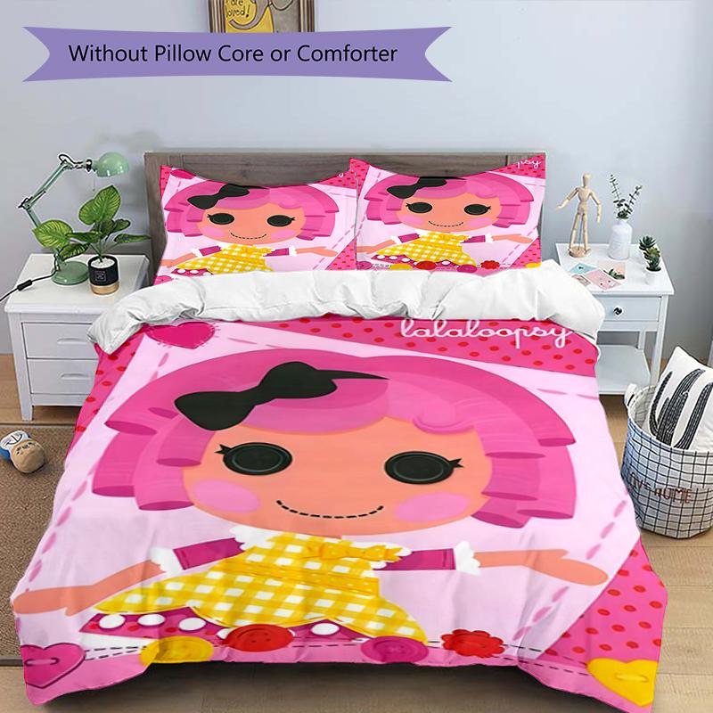 3pcs Lalaloopsy2 Design Cover Set - HD Printed Bedding with 1 Cover and 2 Pillowcases - Perfect for Home and Dorm Decor