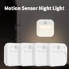 1-4 Pack Motion Sensor LED Night Light Rechargeable Stick-on Magnet Night Lamp for Bedroom Stairs Cabinet Hallway Kitchen Lights
