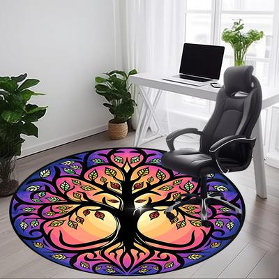 1pc Tree of Life Sticker Chair Carpet for Office, Non-slip, Soft and Durable Rug, Perfect for Office, Living Room Yy251103195