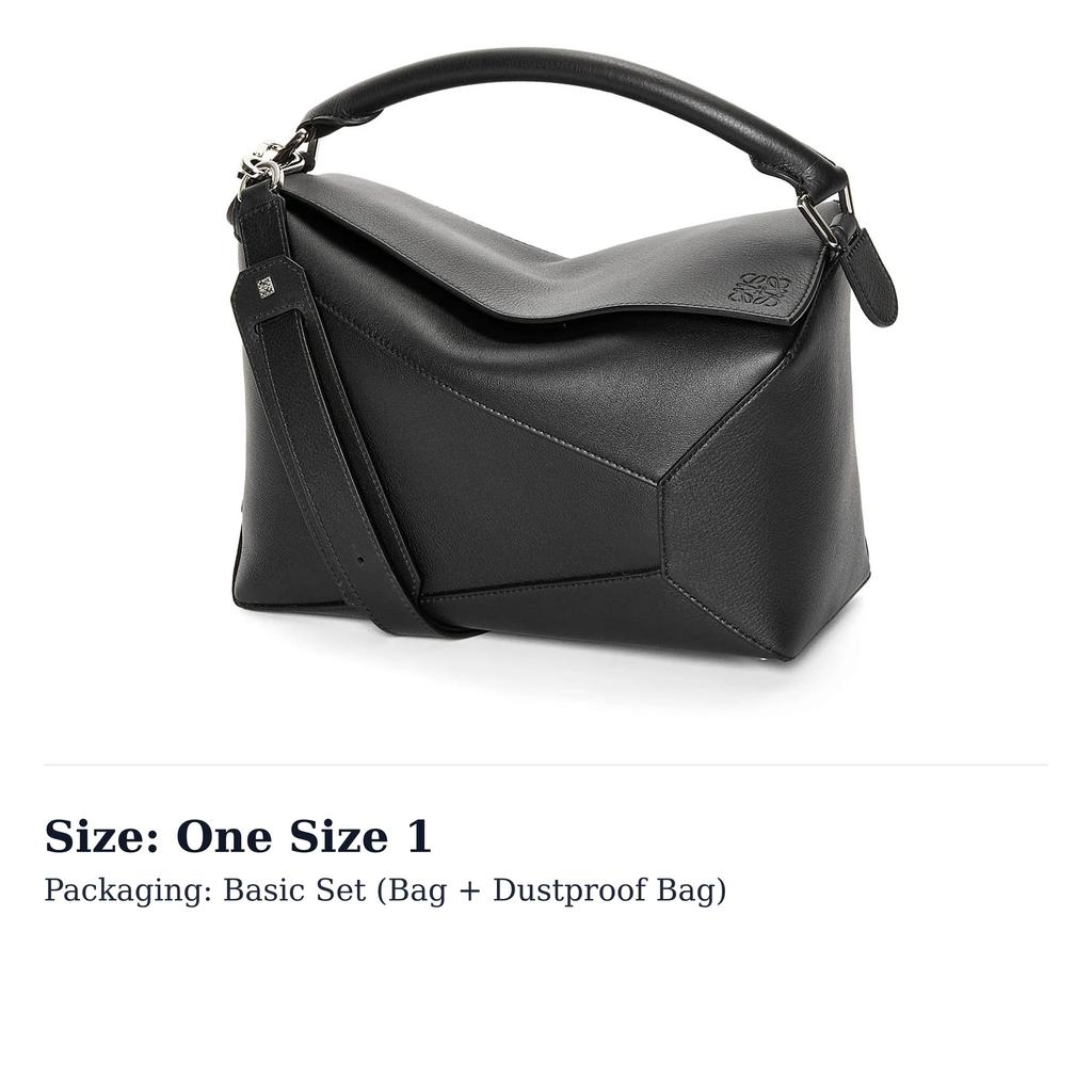 Loewe Puzzle Cow Leather Puzzle Bag, Shoulder Bag, Crossbody Bag, Handbag Regular Women's Black A510P49X14-1100