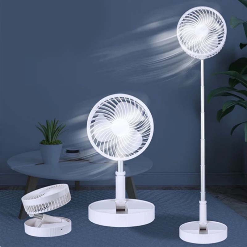 Ventilador de Mesa Eléctrico Portátil Plegable Recargable Mini Carga Usb Oficina Hogar Ventilador Telescópico Bajo Ruido Ventilador de Escritorio para Sala de Estar