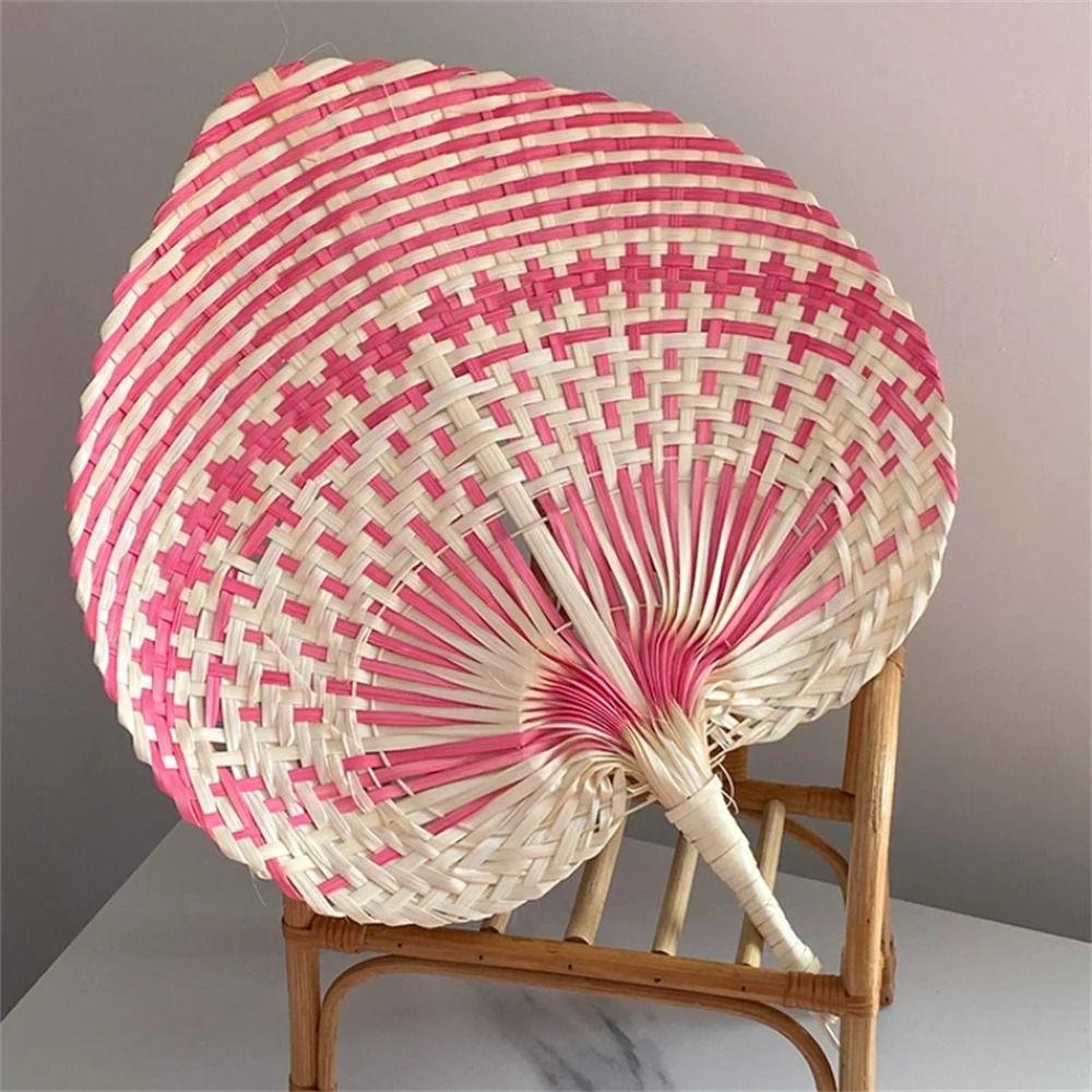 Bamboo Straw Woven Fans Natural Hand Fan Home Decor Rattan Fan  Bedroom