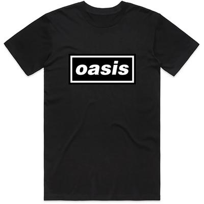 100% Baumwolle TOPS UNISEX T-SHIRTS HERREN DAMEN Oasis T-Shirt Logo Noel Liam Gallagher Offizielle Band Neu Schwarz